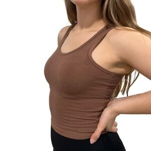 Noize Brown Tank Top Size XS Cotton Blend